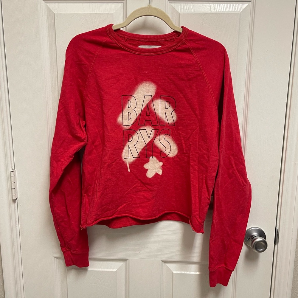 Barry's Red Cropped Graphic Sweater